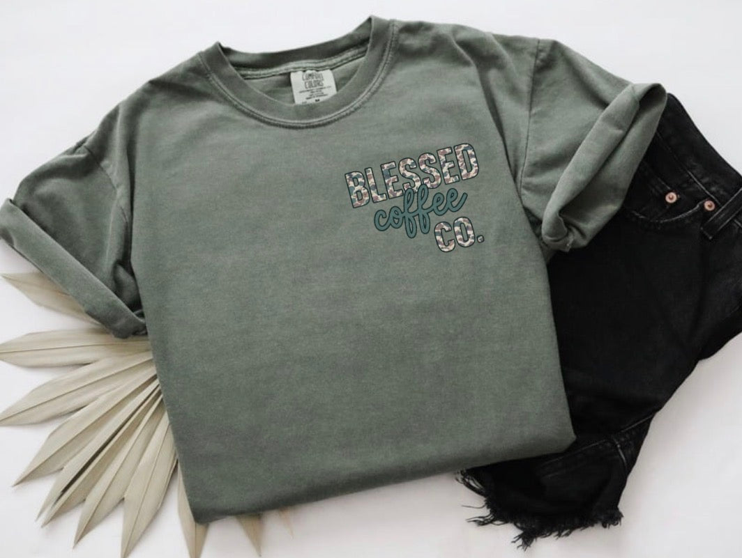 Camo Blessed Coffee Co. Tee