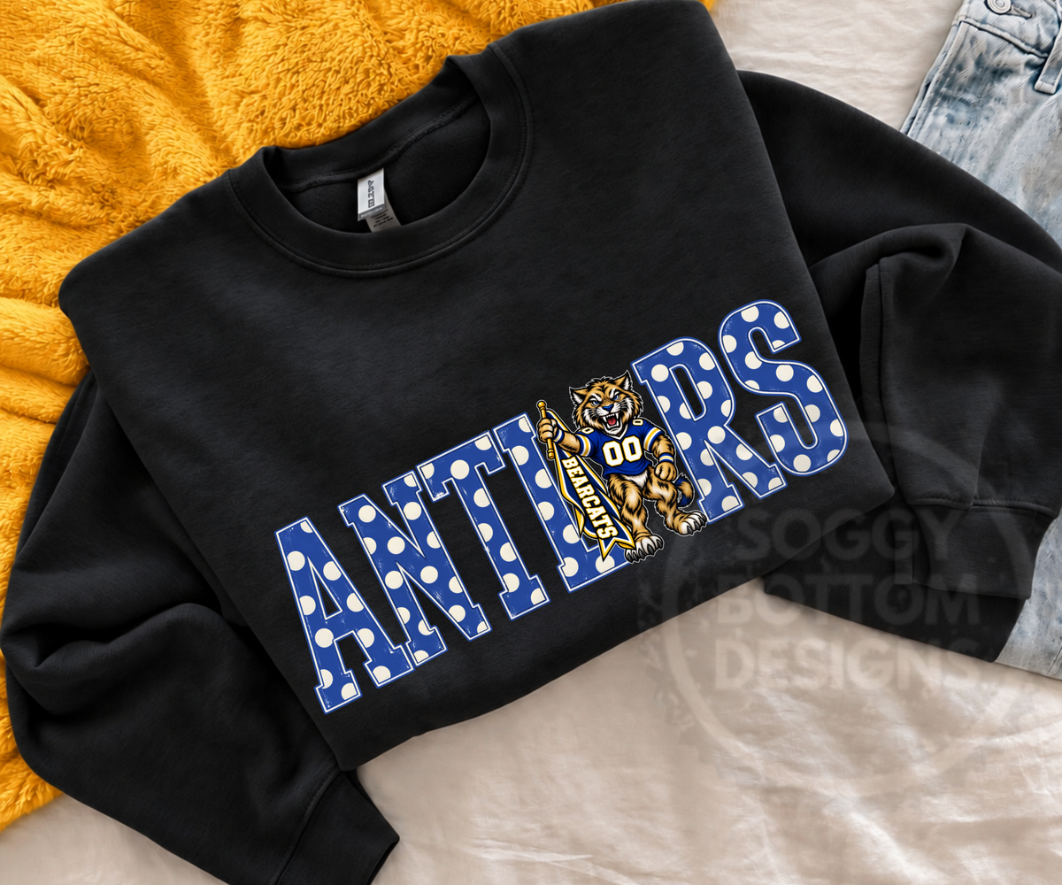Antlers Bearcats Polka Dot Tee or Crewneck