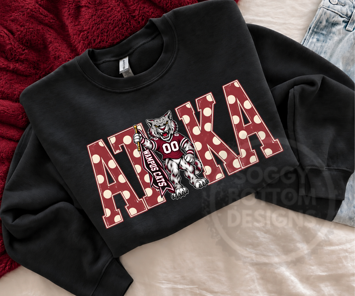 Atoka Wampus Cats Polka Dot Tee or Crewneck