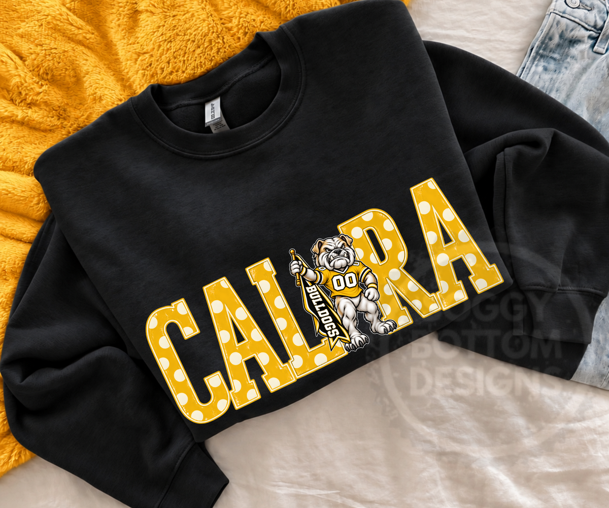 Calera Bulldogs Polka Dot Tee or Crewneck