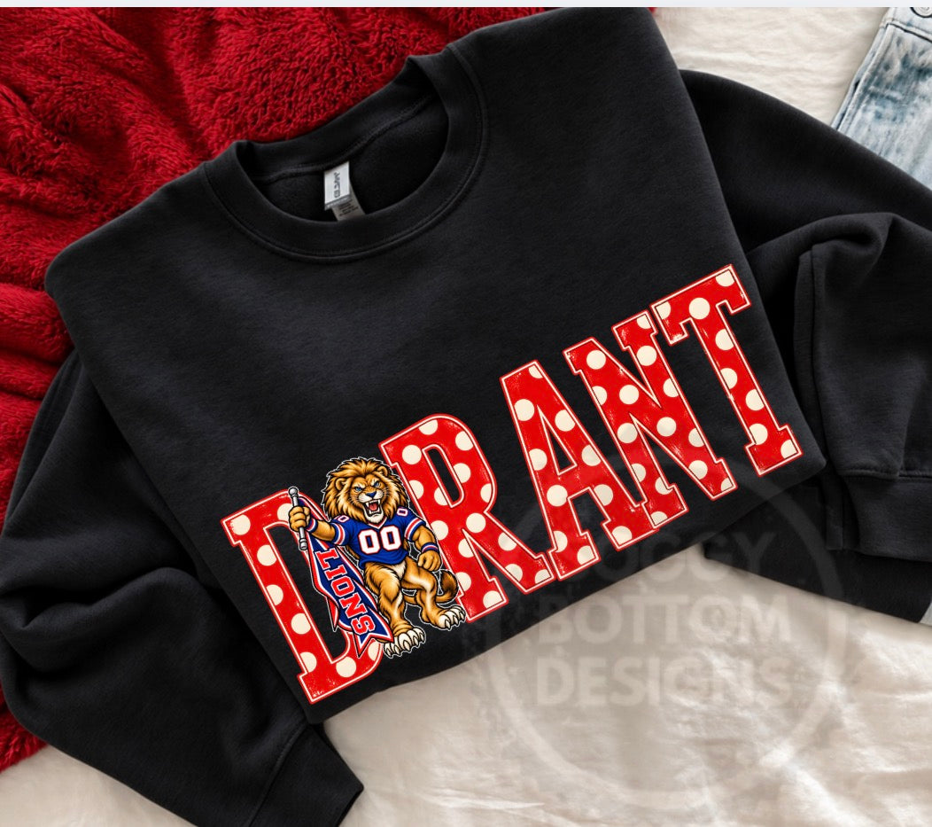 Durant Lions Polka Dot Tee or Crewneck