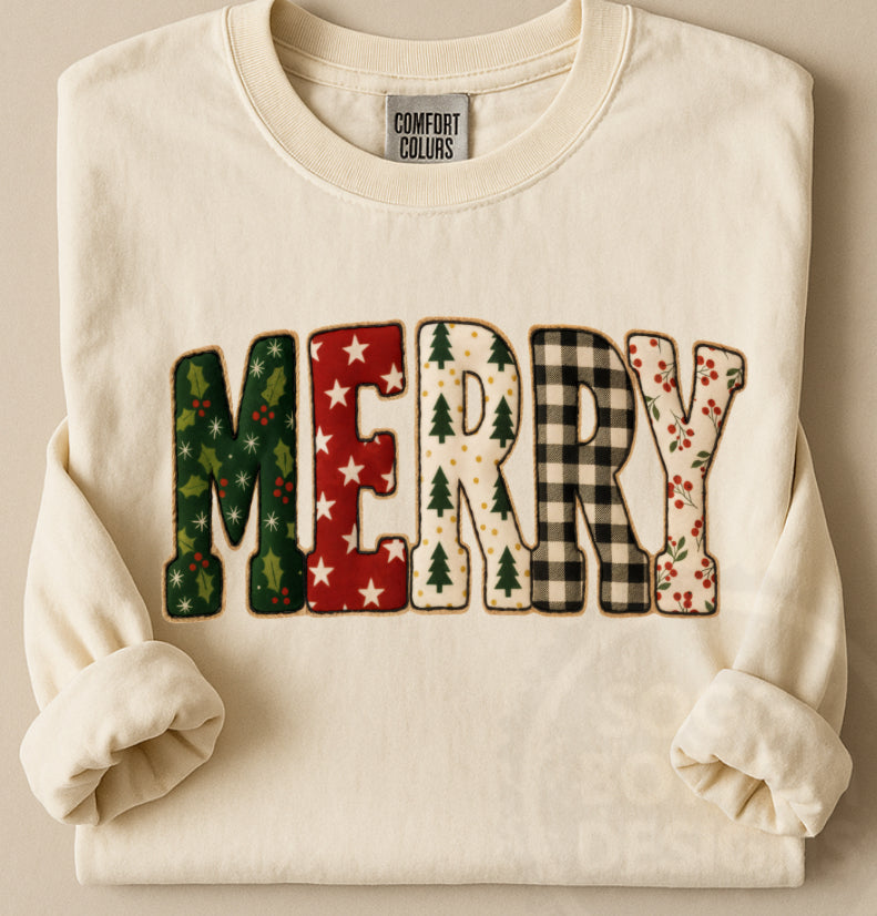 Merry Patchwork Longsleeve Tee