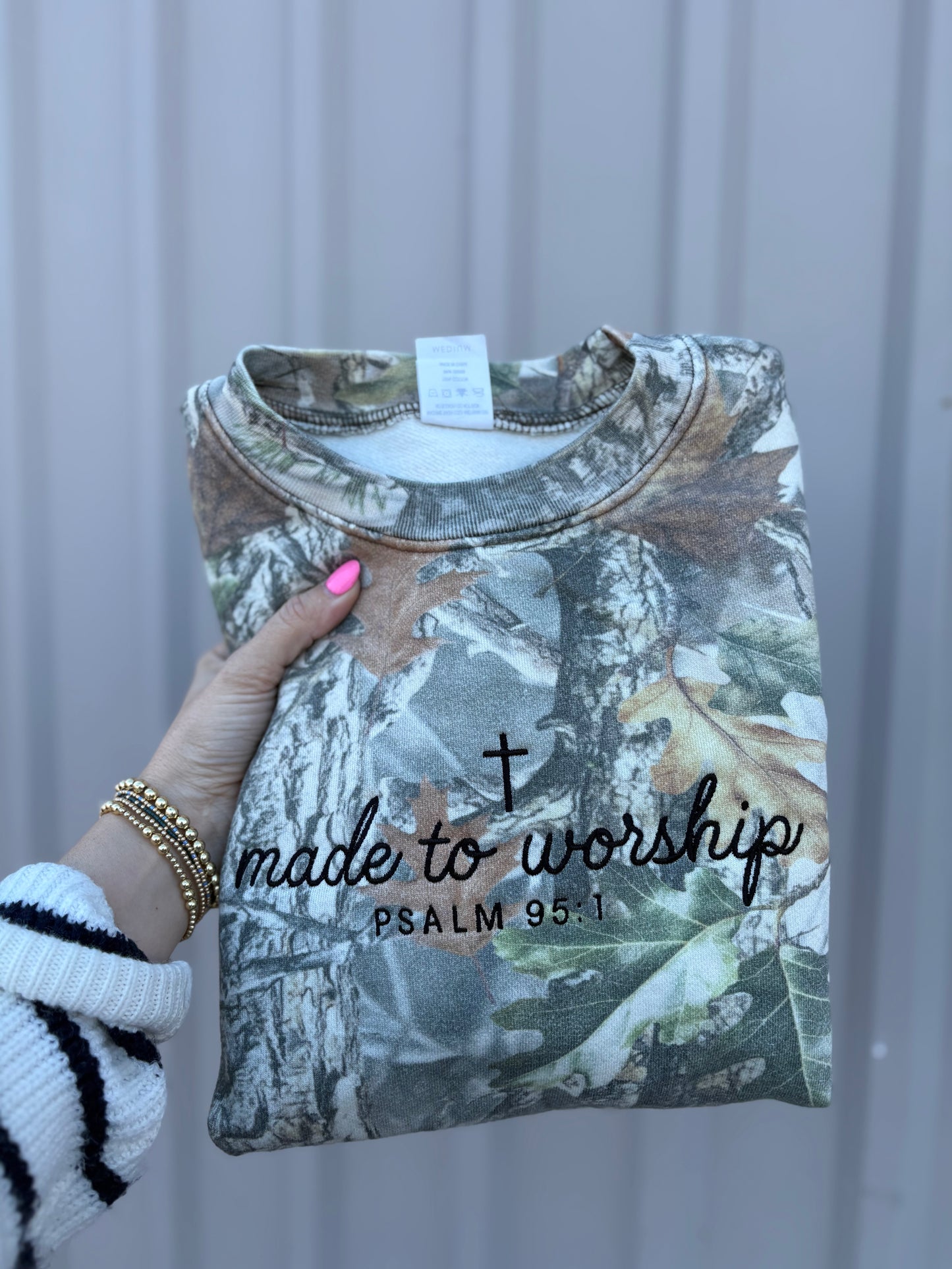 Made to Worship Camo Crewneck
