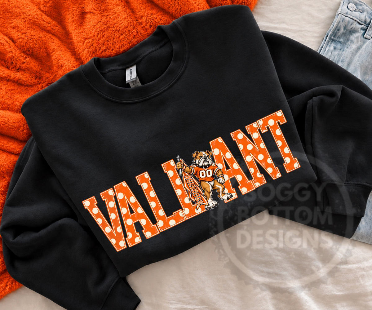 Valliant Bulldogs Polka Dot Tee or Crewneck