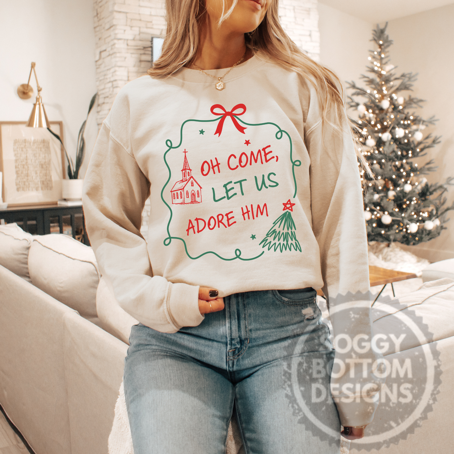 Oh Come, Let Us Adore Him Christmas Sweatshirt