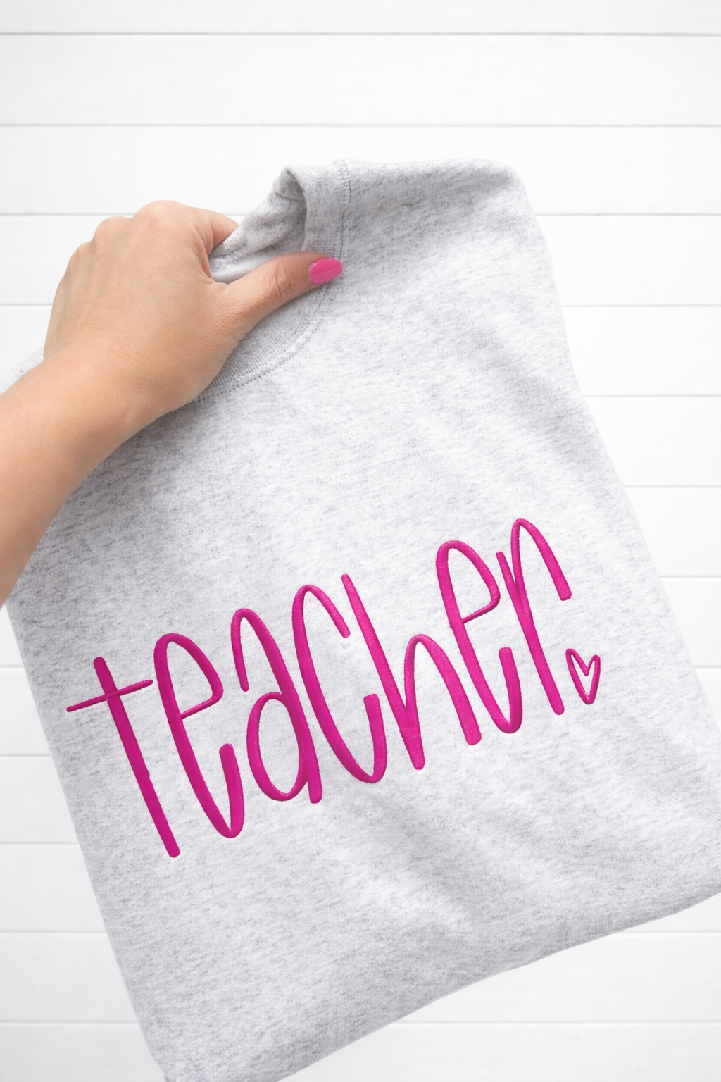 Teacher Embroidered Cewneck