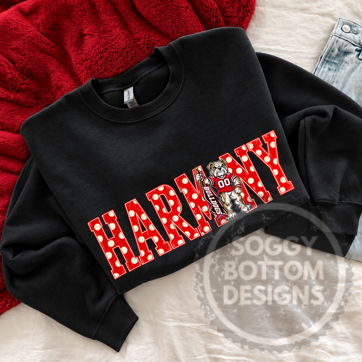 Harmony Bulldogs Polka Dot Tee or Crewneck