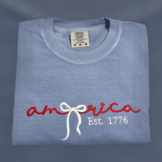 America Bow Tee- Est 1776