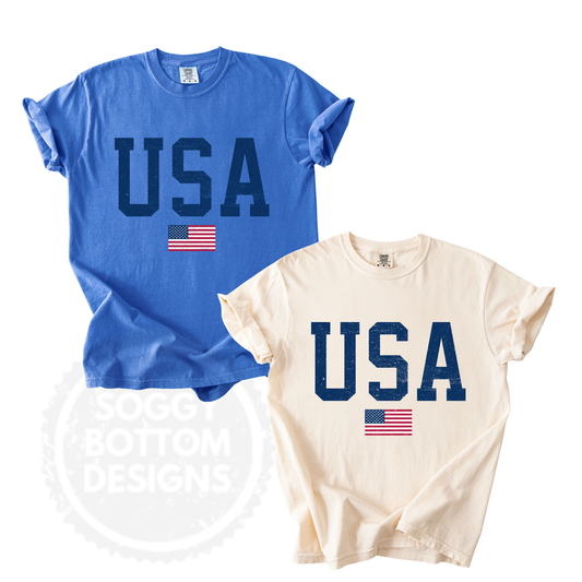 USA Vintage Varsity Tee
