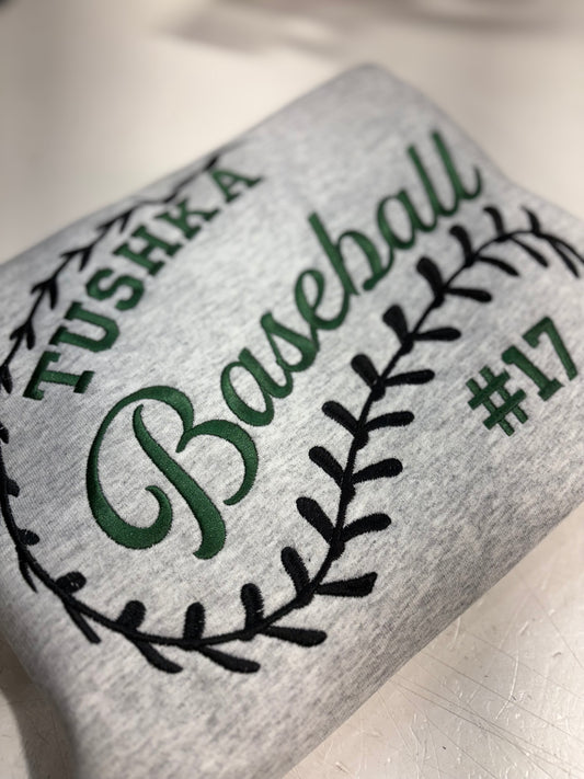 Custom Baseball Lace Crewneck