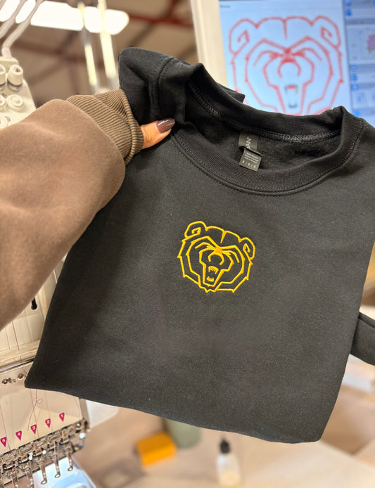 Custom Small Mascot Embroidered Crewneck Sweatshirt