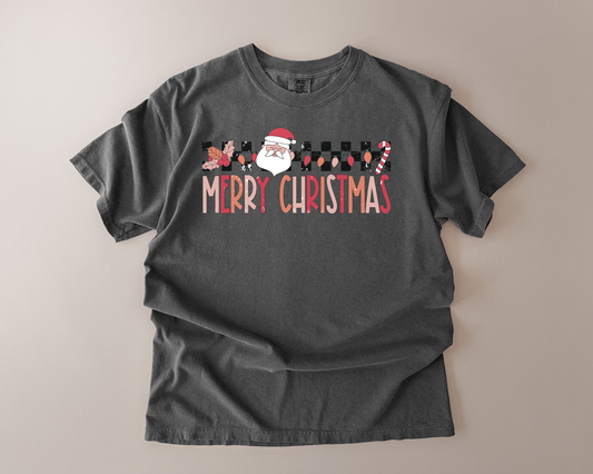 Santa Check Christmas Tee