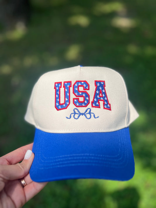 USA Stars & Bow Trucker Hat 🇺🇸🎀