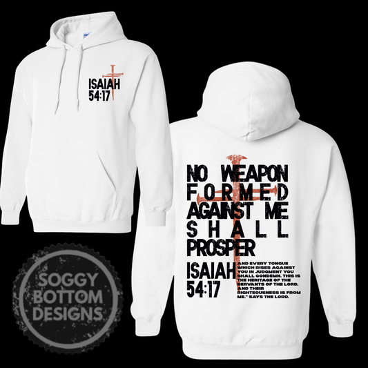 🛡️ No Weapon Formed Against Me Hoodie – Isaiah 54:17