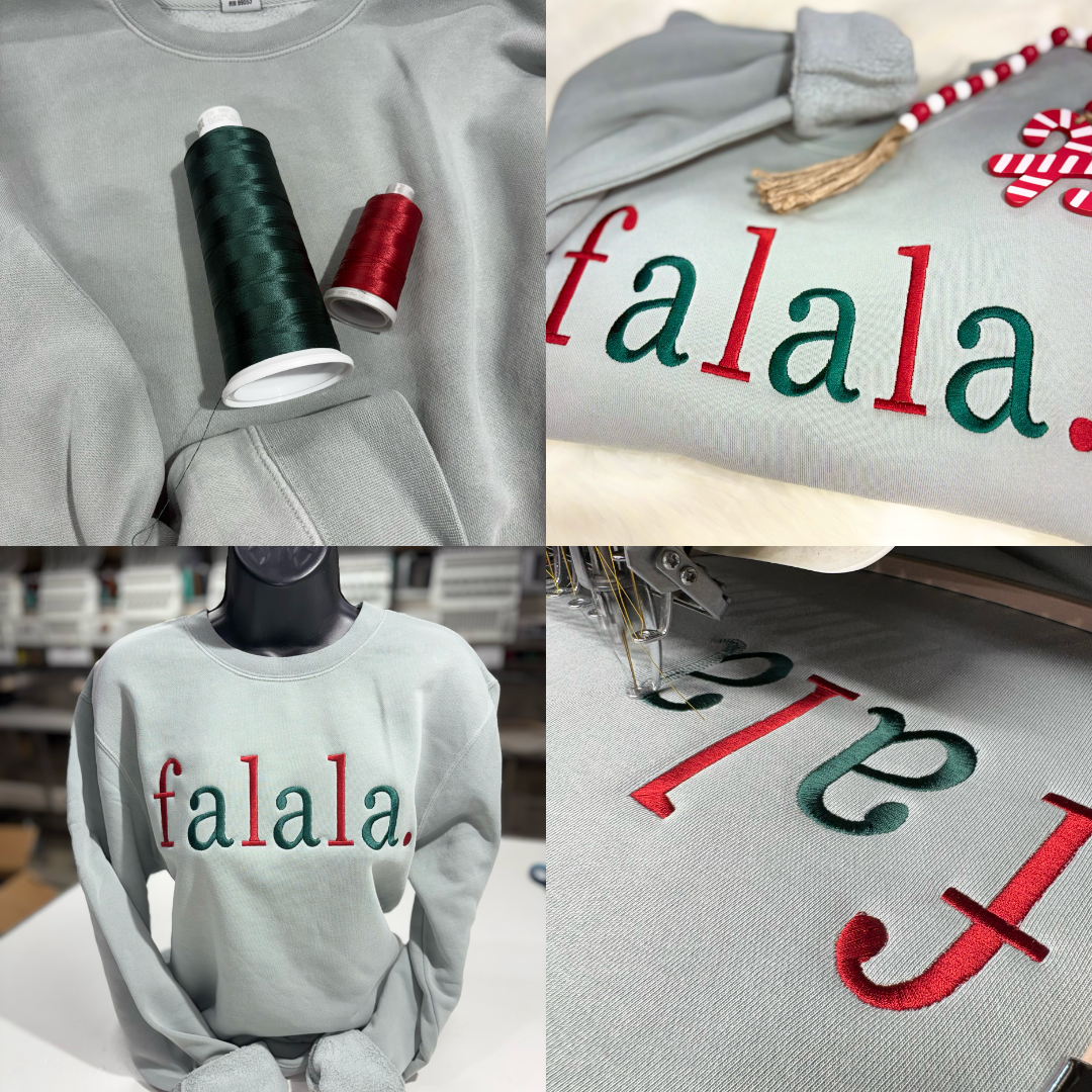 Fa la la Embroidered Sweatshirt