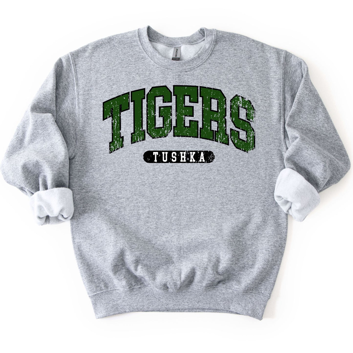 Tuska Tigers Distressed Varsity Crewneck