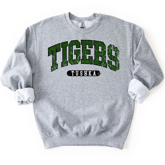 Tuska Tigers Distressed Varsity Crewneck