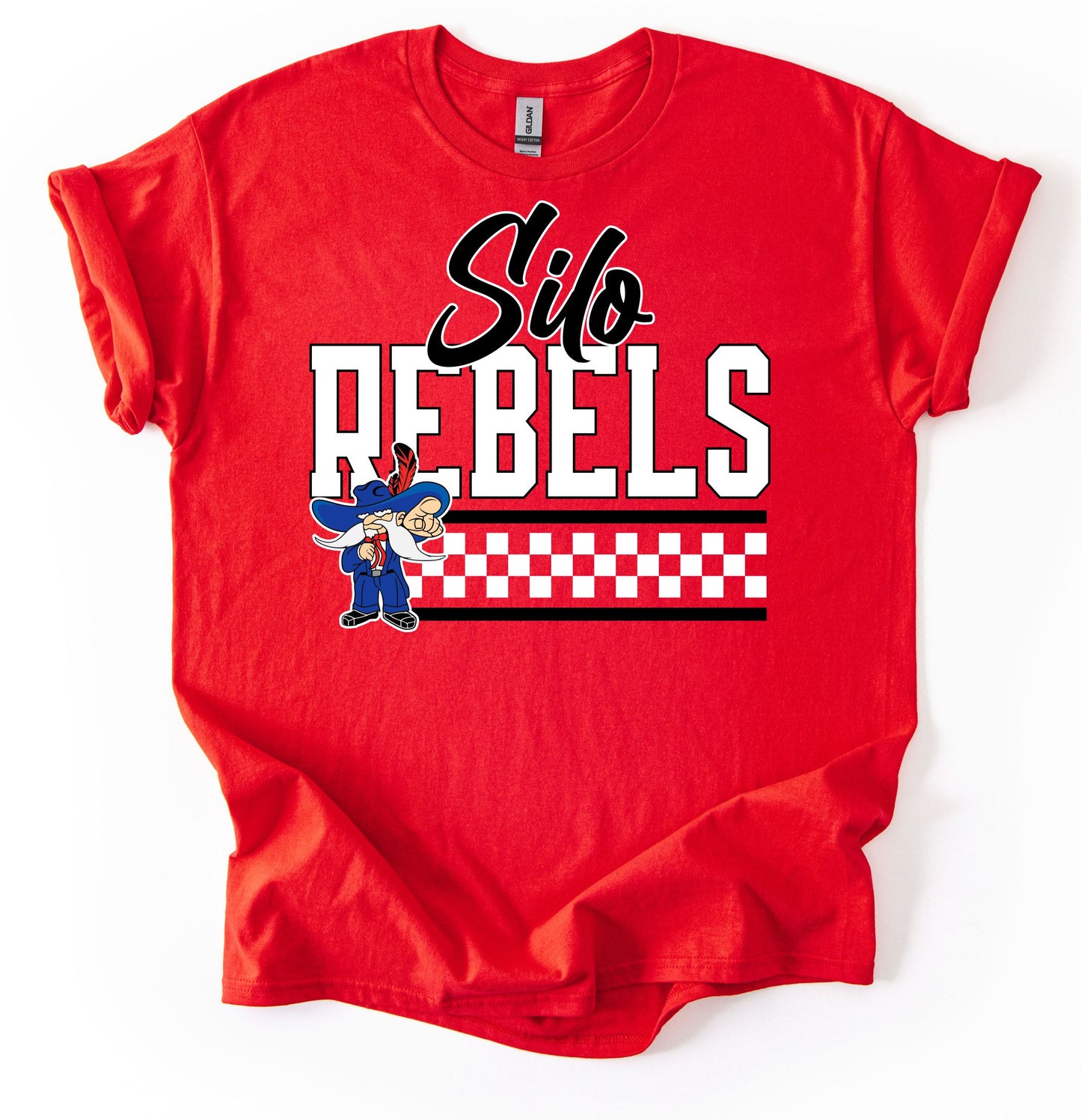 Silo Rebels Vintage Checkered Spirit Tee & Crewneck