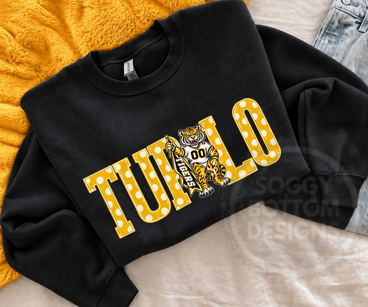Tupelo Tigers Polka Dot Tee or Crewneck