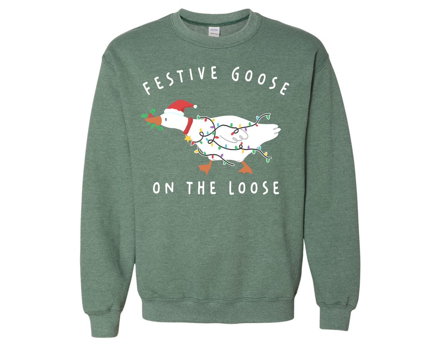Festive Goose on the Loose Christmas GILDAN