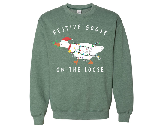 Festive Goose on the Loose Christmas GILDAN